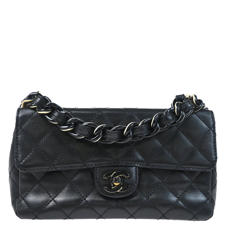 Chanel Black Calfskin Single Flap Shoulder Bag