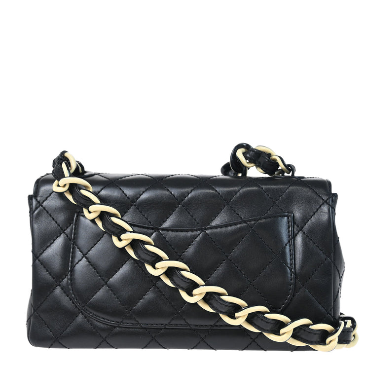 Chanel Black Calfskin Single Flap Shoulder Bag