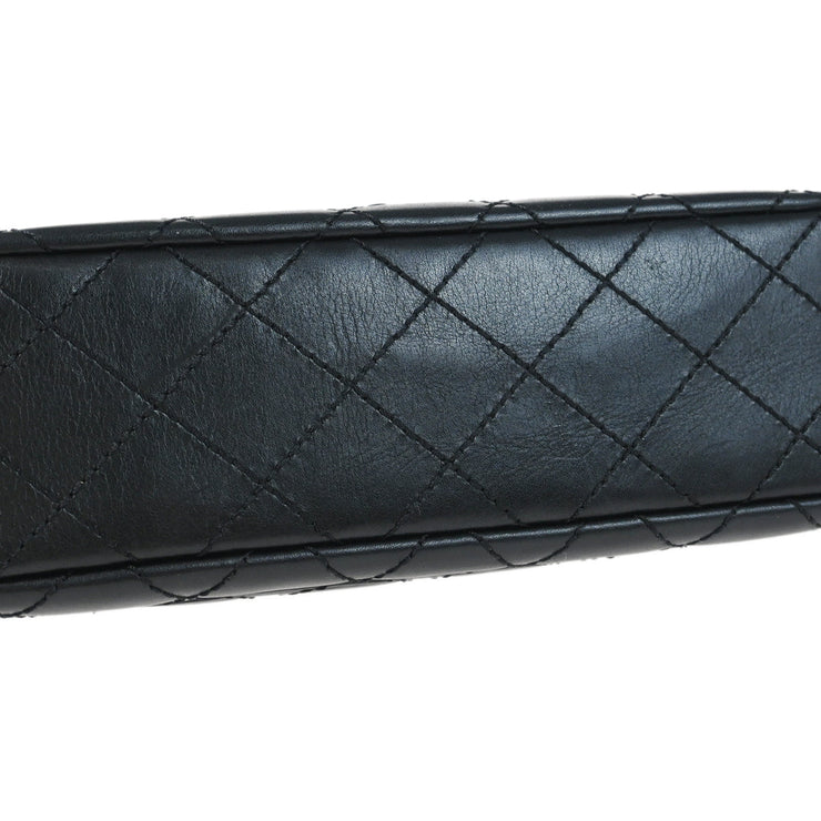 Chanel Black Calfskin Single Flap Shoulder Bag