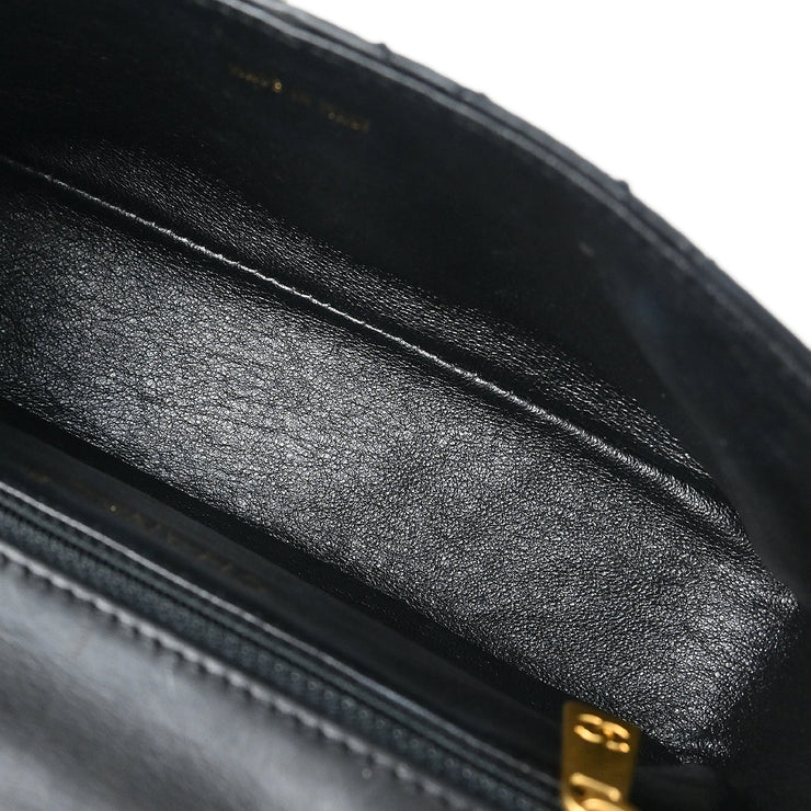 Chanel Black Calfskin Single Flap Shoulder Bag