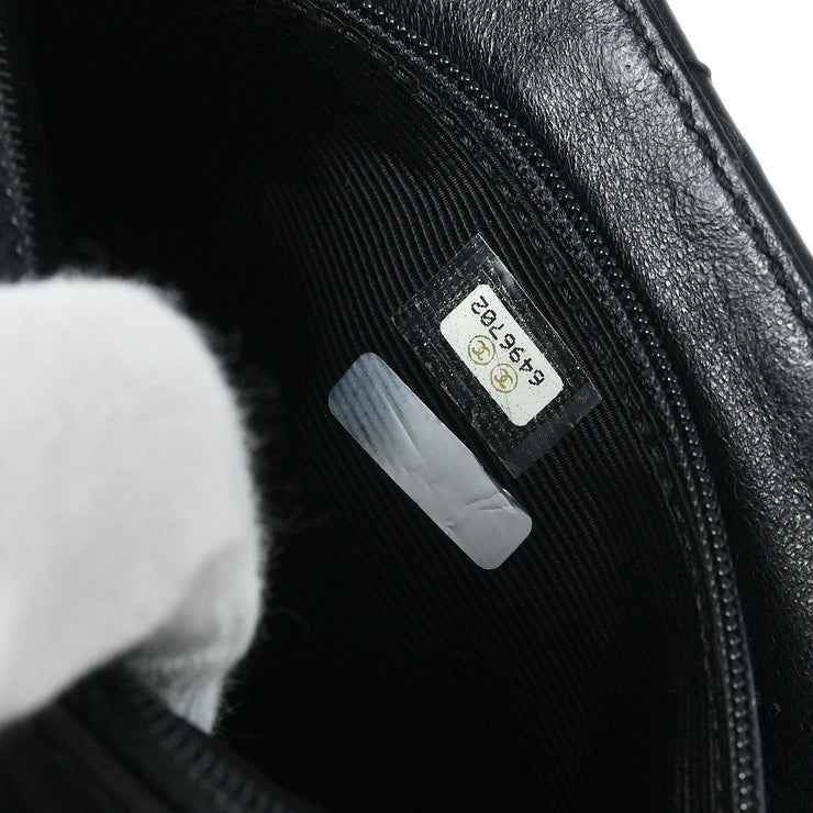 Chanel Black Calfskin Single Flap Shoulder Bag