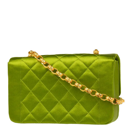 Chanel Green Satin Diana Shoulder Bag