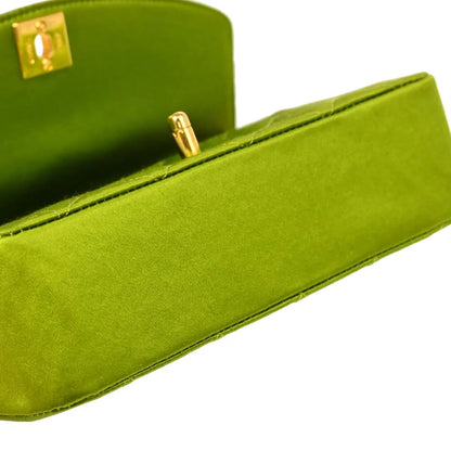 Chanel Green Satin Diana Shoulder Bag