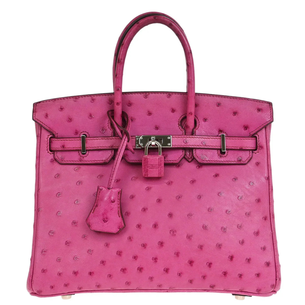 Hermes * Fuschia Pink Ostrich Birkin 25 Handbag