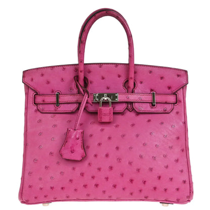 Hermes * Fuschia Pink Ostrich Birkin 25 Handbag