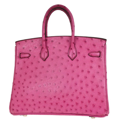Hermes * Fuschia Pink Ostrich Birkin 25 Handbag