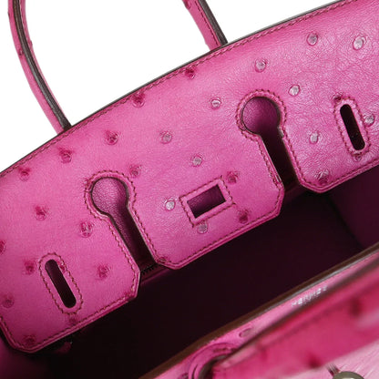 Hermes * Fuschia Pink Ostrich Birkin 25 Handbag