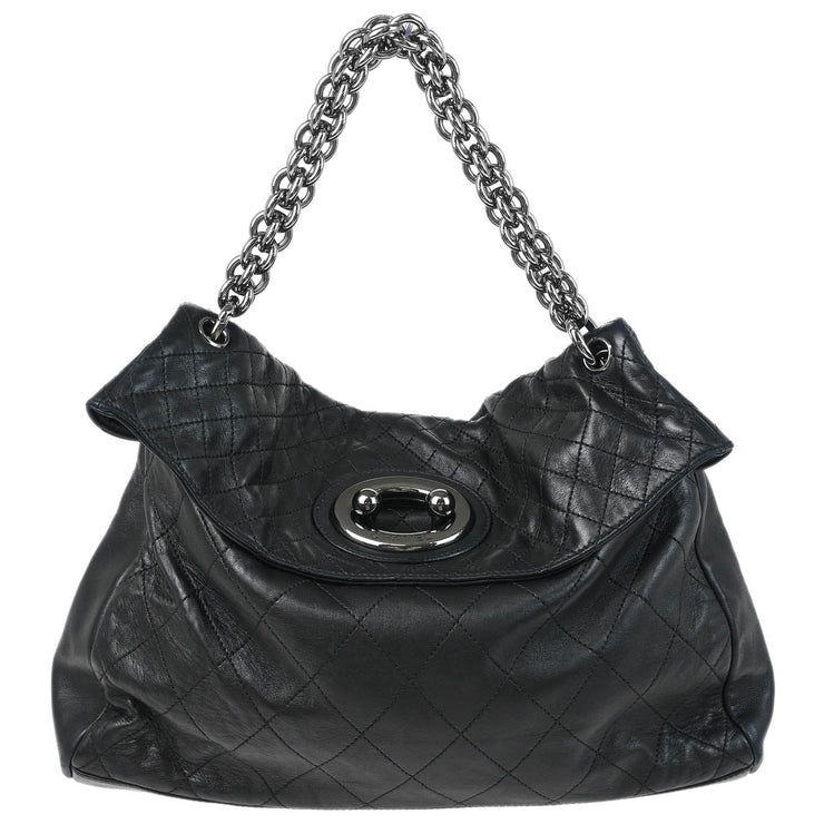 Chanel 2006-2008 Black Lambskin Chain Shoulder Bag