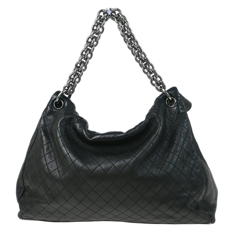 Chanel 2006-2008 Black Lambskin Chain Shoulder Bag