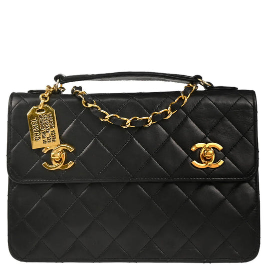 Chanel Black Lambskin 2way Shoulder Handbag