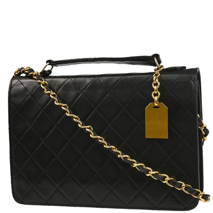 Chanel Black Lambskin 2way Shoulder Handbag