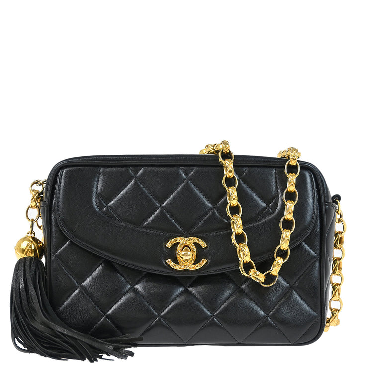 Chanel 1997-1999 Black Lambskin Camera Bag Mini