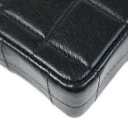 Chanel 2003-2004 Black Lambskin East West Choco Bar Shoulder Bag