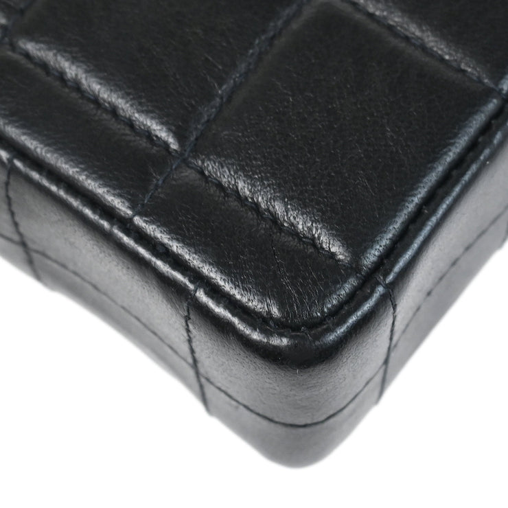 Chanel 2003-2004 Black Lambskin East West Choco Bar Shoulder Bag