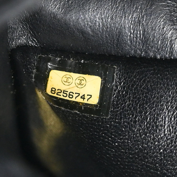 Chanel 2003-2004 Black Lambskin East West Choco Bar Shoulder Bag