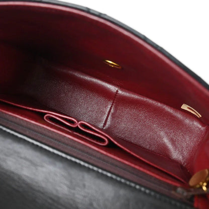 Chanel Black Lambskin Classic Square Flap Shoulder Bag