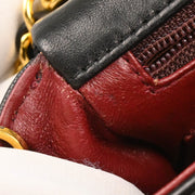 Chanel 1989-1991 Black Lambskin Mini Classic Square Flap Shoulder Bag