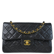 Chanel Black Lambskin Small Classic Double Flap Shoulder Bag