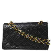 Chanel Black Lambskin Small Classic Double Flap Shoulder Bag