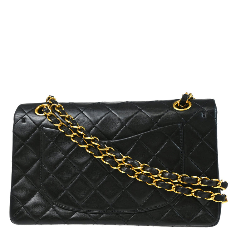 Chanel Black Lambskin Small Classic Double Flap Shoulder Bag