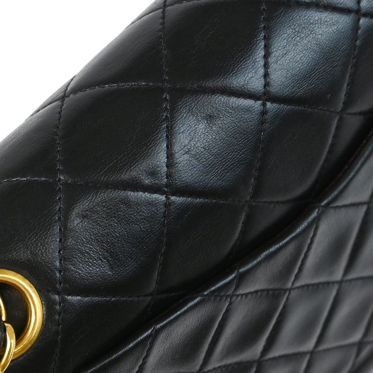 Chanel Black Lambskin Small Classic Double Flap Shoulder Bag