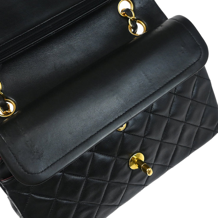 Chanel Black Lambskin Small Classic Double Flap Shoulder Bag