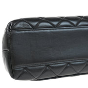 Chanel 1996-1997 Black Lambskin Top Handle Handbag