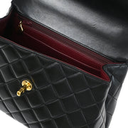 Chanel 1996-1997 Black Lambskin Top Handle Handbag