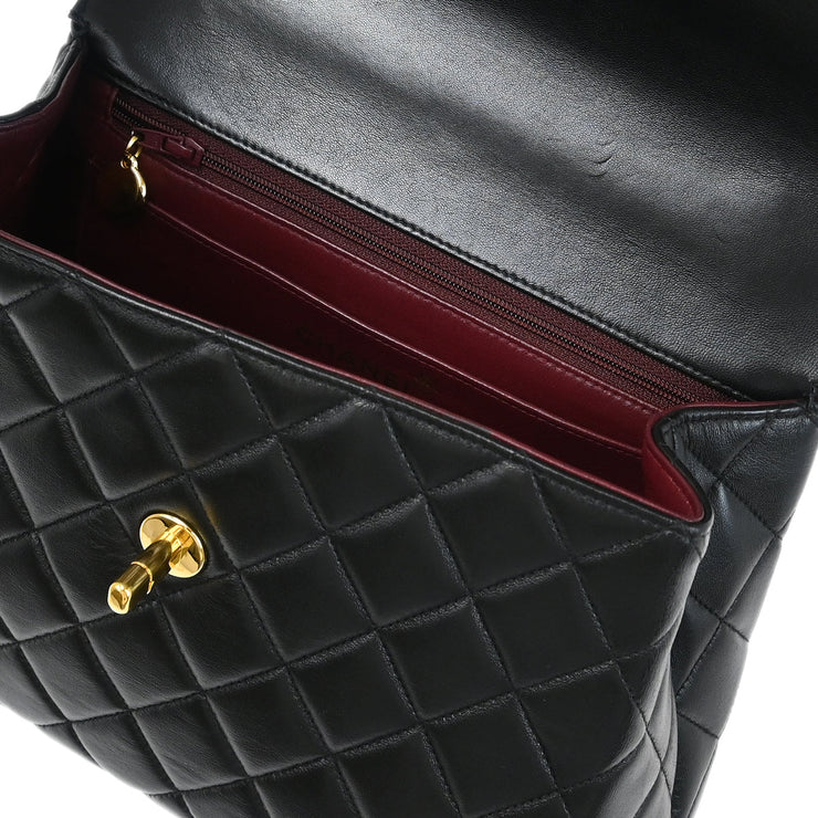 Chanel 1996-1997 Black Lambskin Top Handle Handbag