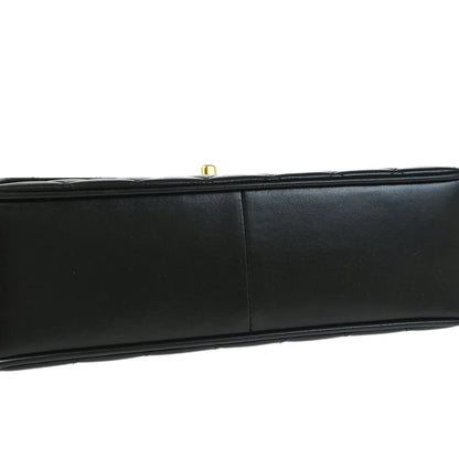 Chanel Black Lambskin Straight Flap Shoulder Bag
