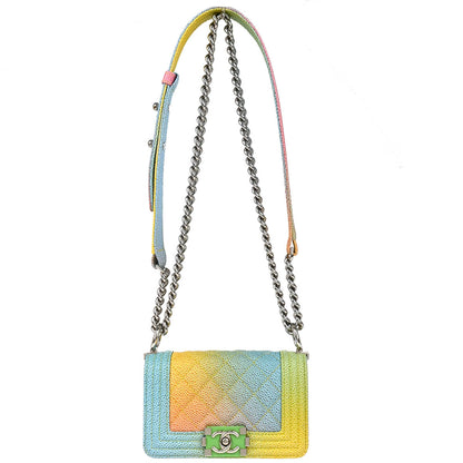Boy Chanel 2017 Pastel Rainbow Caviar Mini Shoulder Bag