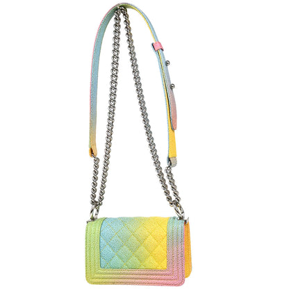 Boy Chanel 2017 Pastel Rainbow Caviar Mini Shoulder Bag