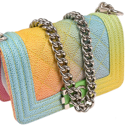Boy Chanel 2017 Pastel Rainbow Caviar Mini Shoulder Bag
