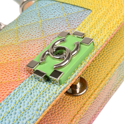 Boy Chanel 2017 Pastel Rainbow Caviar Mini Shoulder Bag