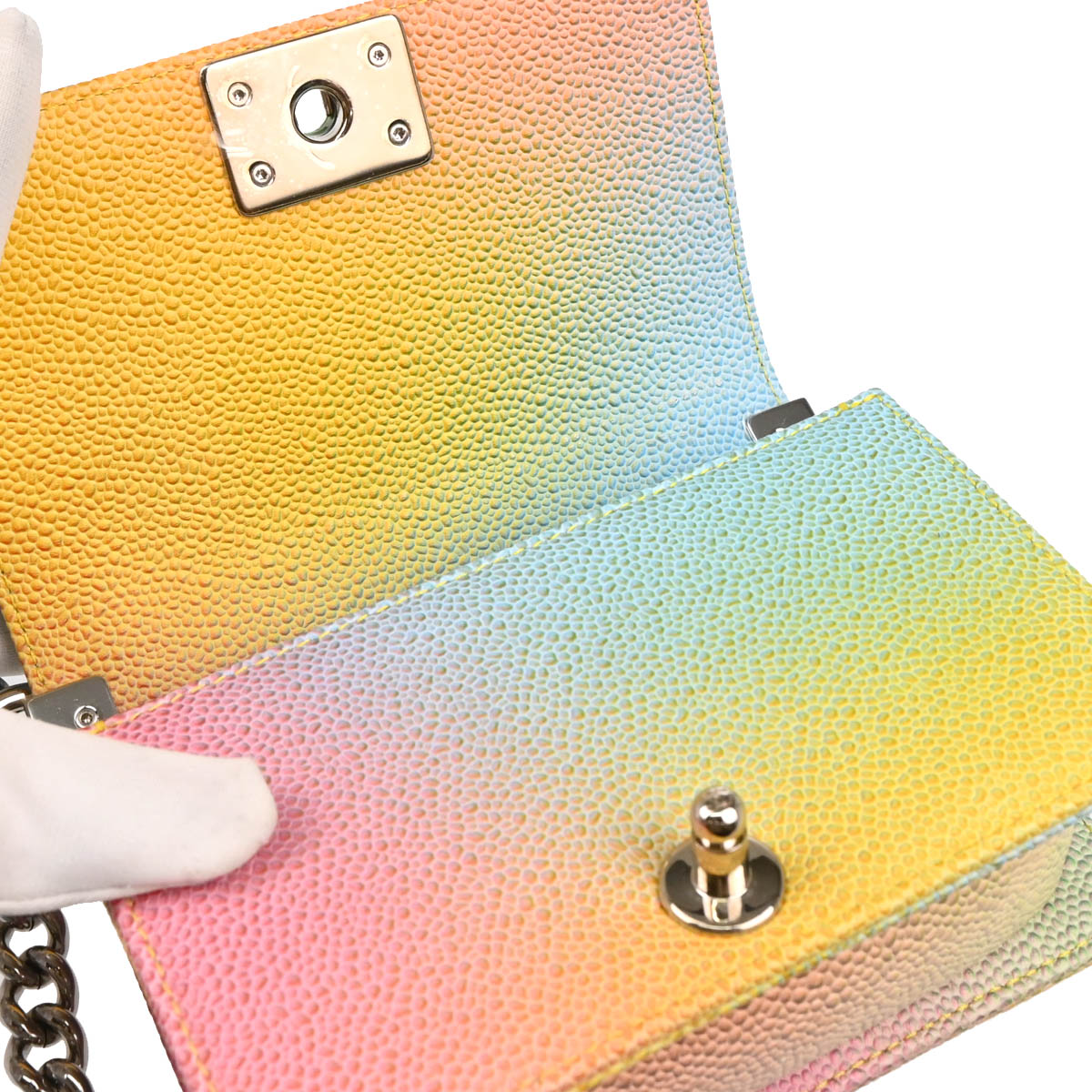 Boy Chanel 2017 Pastel Rainbow Caviar Mini Shoulder Bag