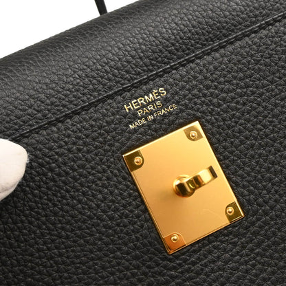Hermes 2016 Black Togo Kelly 32 Retourne 2way Shoulder Handbag
