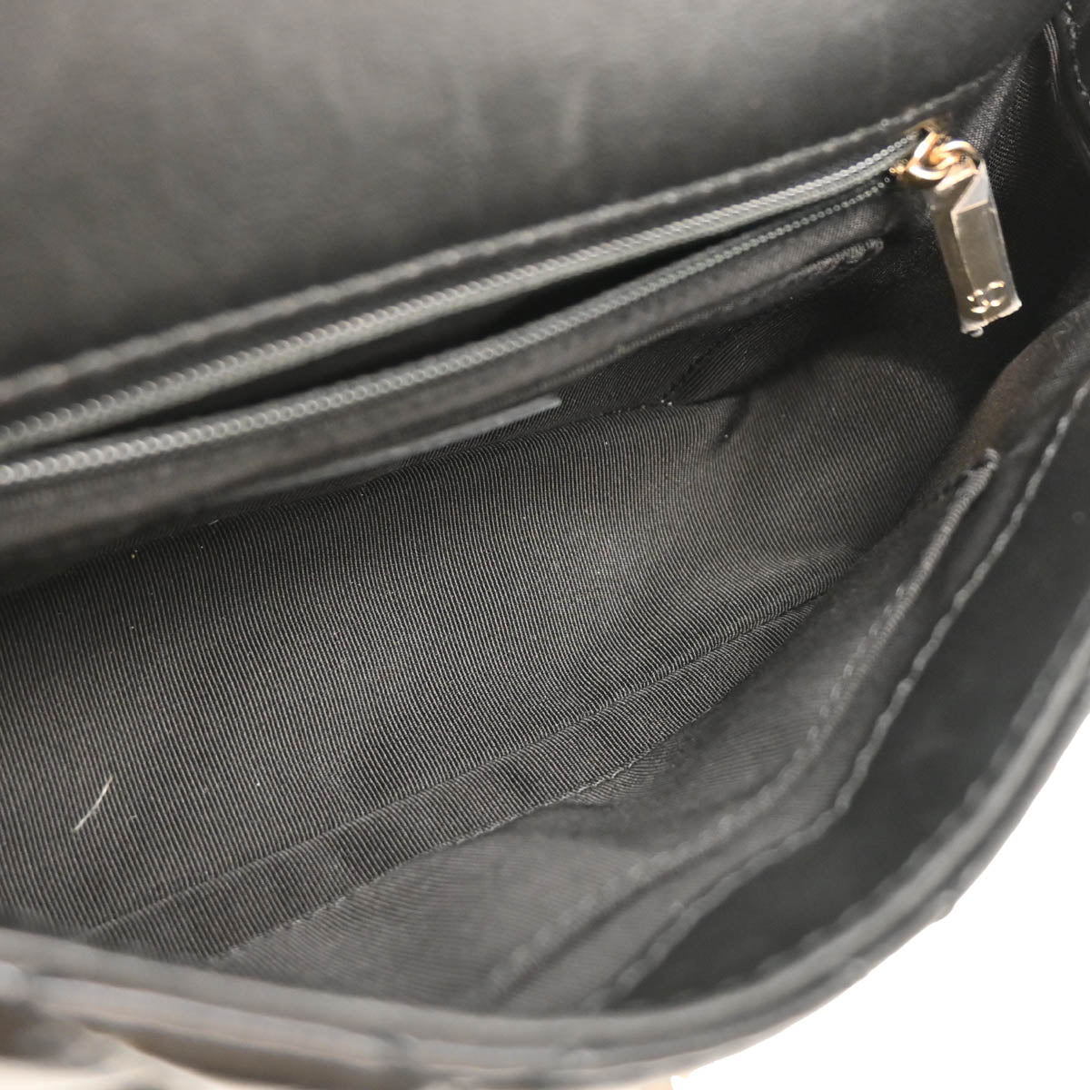 Chanel 2019 Black Lambskin Bias Stitch Straight Flap Shoulder Bag