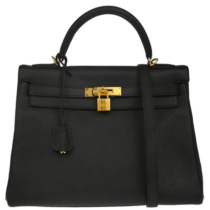 Hermes 2017 Black Togo Kelly 32 Retourne 2way Shoulder Handbag