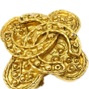Chanel Cross Earrings Clip-On Gold 94A