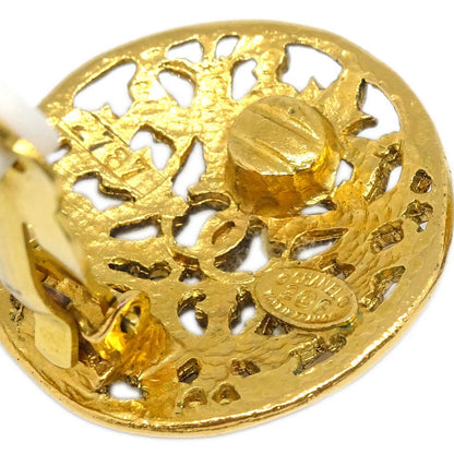 Chanel Button Earrings Clip-On Gold 26