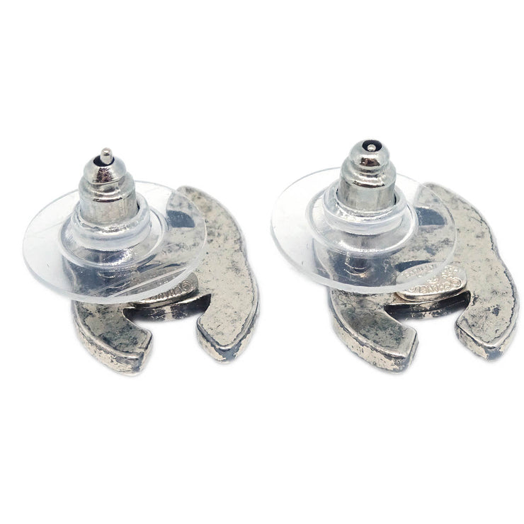 Chanel CC Piercing Earrings Silver 99A