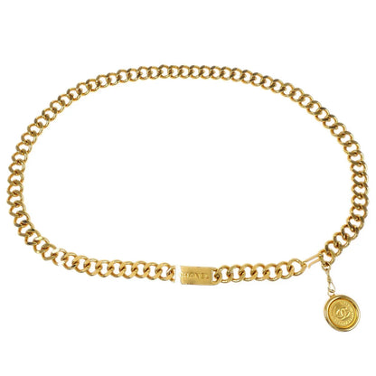 Chanel Chain Belt Medallion Gold Small Good