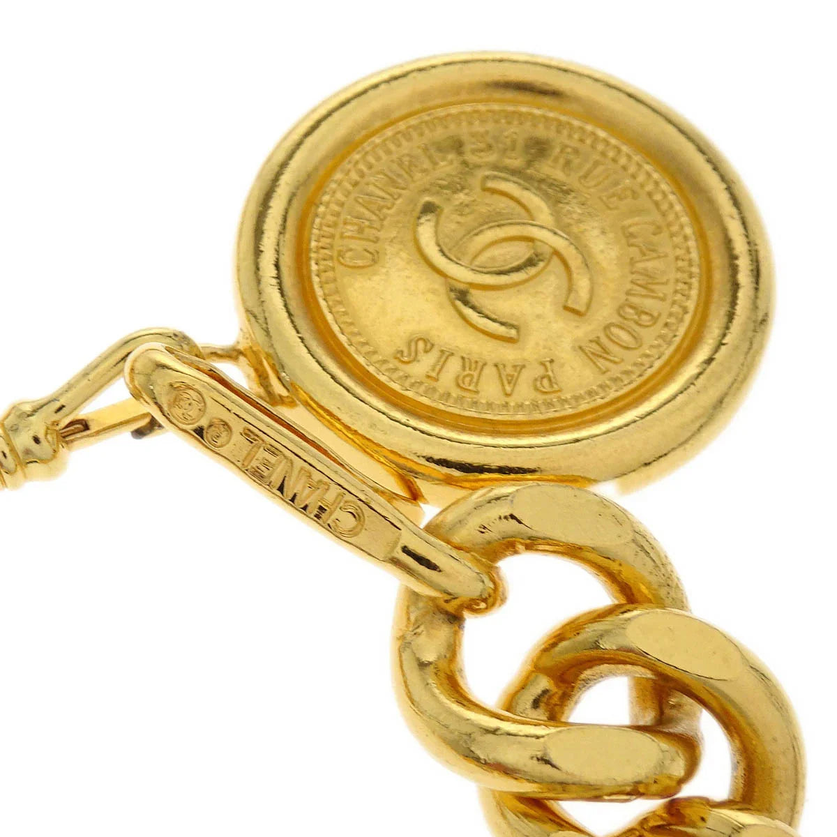 Chanel Chain Belt Medallion Gold Small Good