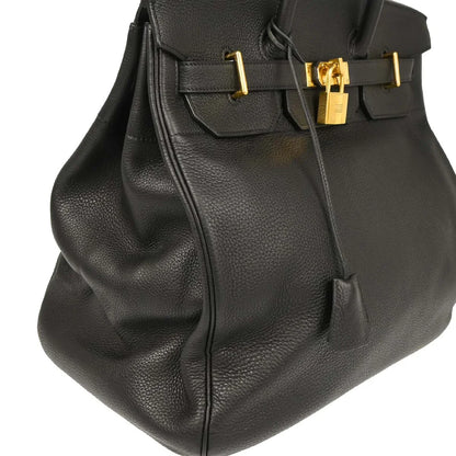 Hermes Black Togo Haut a Courroies 40 Handbag