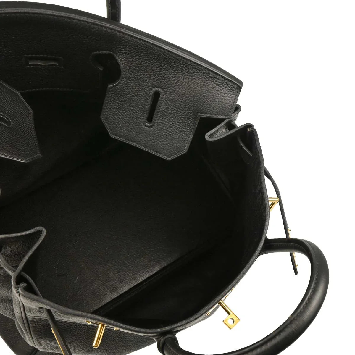 Hermes Black Togo Haut a Courroies 40 Handbag