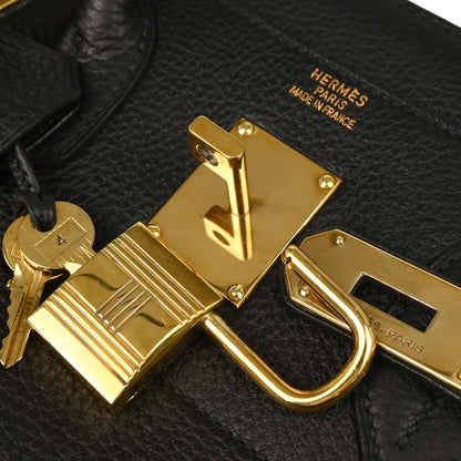 Hermes Black Togo Haut a Courroies 40 Handbag
