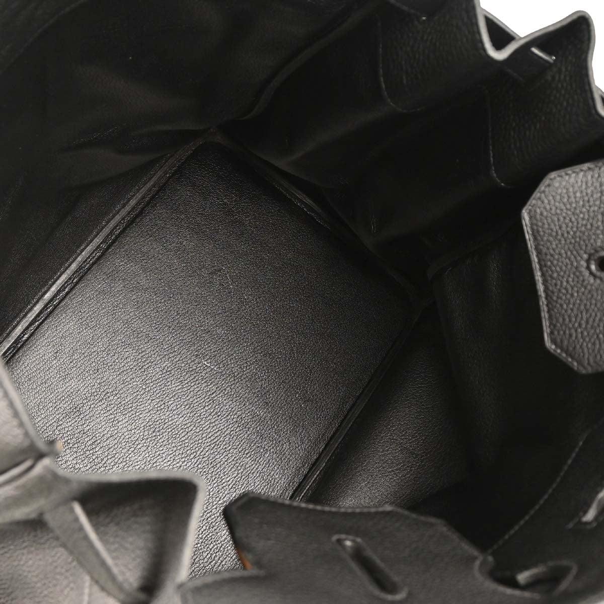 Hermes Black Togo Haut a Courroies 40 Handbag