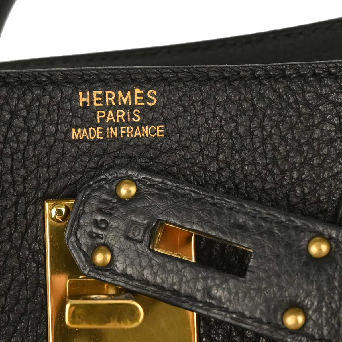 Hermes Black Togo Haut a Courroies 40 Handbag