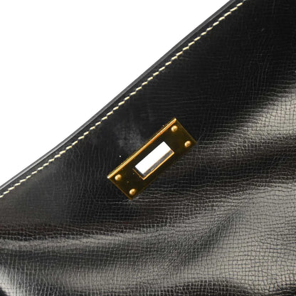 Hermes Black Veau Grain Lisse Kelly 32 Sellier 2way Shoulder Handbag