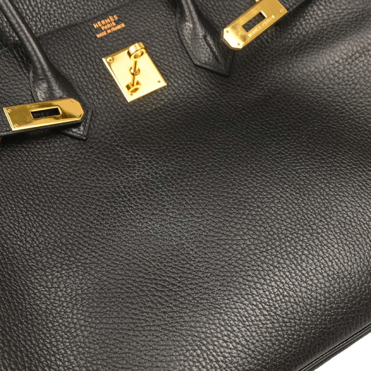 Hermes Black Ardennes Birkin 35 Handbag